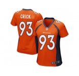 Women's Nike Denver Broncos #93 Jared Crick Game Orange Team Color NFL Jersey