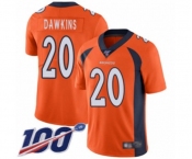 Youth Denver Broncos #20 Brian Dawkins Orange Team Color Vapor Untouchable Limited Player 100th Season Football Jersey