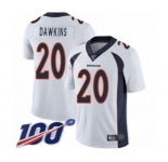 Youth Denver Broncos #20 Brian Dawkins White Vapor Untouchable Limited Player 100th Season Football Jersey