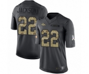Youth Denver Broncos #22 Kareem Jackson Limited Black 2016 Salute to Service Football Jersey