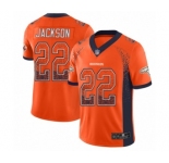 Youth Denver Broncos #22 Kareem Jackson Limited Orange Rush Drift Fashion Football Jersey