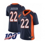Youth Denver Broncos #22 Kareem Jackson Navy Blue Alternate Vapor Untouchable Limited Player 100th Season Football Jersey