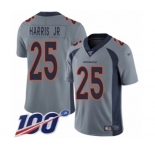 Youth Denver Broncos #25 Chris Harris Jr Limited Silver Inverted Legend 100th Season Football Jersey