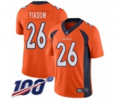 Youth Denver Broncos #26 Isaac Yiadom Orange Team Color Vapor Untouchable Limited Player 100th Season Football Jersey