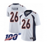 Youth Denver Broncos #26 Isaac Yiadom White Vapor Untouchable Limited Player 100th Season Football Jersey