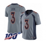 Youth Denver Broncos #3 Drew Lock Limited Silver Inverted Legend 100th Season Football Jersey