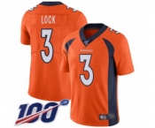 Youth Denver Broncos #3 Drew Lock Orange Team Color Vapor Untouchable Limited Player 100th Season Football Jersey