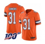 Youth Denver Broncos #31 Justin Simmons Limited Orange Rush Vapor Untouchable 100th Season Football Jersey