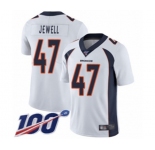 Youth Denver Broncos #47 Josey Jewell White Vapor Untouchable Limited Player 100th Season Football Jersey