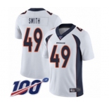 Youth Denver Broncos #49 Dennis Smith White Vapor Untouchable Limited Player 100th Season Football Jersey