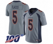 Youth Denver Broncos #5 Joe Flacco Limited Silver Inverted Legend 100th Season Football Jersey