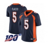 Youth Denver Broncos #5 Joe Flacco Navy Blue Alternate Vapor Untouchable Limited Player 100th Season Football Jersey