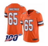 Youth Denver Broncos #65 Gary Zimmerman Limited Orange Rush Vapor Untouchable 100th Season Football Jersey