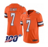 Youth Denver Broncos #7 John Elway Limited Orange Rush Vapor Untouchable 100th Season Football Jersey