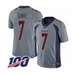 Youth Denver Broncos #7 John Elway Limited Silver Inverted Legend 100th Season Football Jersey
