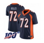 Youth Denver Broncos #72 Garett Bolles Navy Blue Alternate Vapor Untouchable Limited Player 100th Season Football Jersey