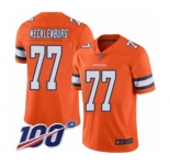 Youth Denver Broncos #77 Karl Mecklenburg Limited Orange Rush Vapor Untouchable 100th Season Football Jersey