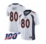 Youth Denver Broncos #80 Jake Butt White Vapor Untouchable Limited Player 100th Season Football Jersey