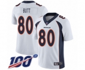 Youth Denver Broncos #80 Jake Butt White Vapor Untouchable Limited Player 100th Season Football Jersey
