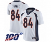 Youth Denver Broncos #84 Shannon Sharpe White Vapor Untouchable Limited Player 100th Season Football Jersey