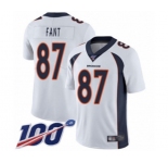 Youth Denver Broncos #87 Noah Fant White Vapor Untouchable Limited Player 100th Season Football Jersey