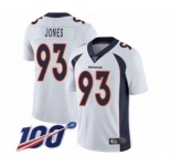 Youth Denver Broncos #93 Dre'Mont Jones White Vapor Untouchable Limited Player 100th Season Football Jersey