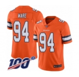 Youth Denver Broncos #94 DeMarcus Ware Limited Orange Rush Vapor Untouchable 100th Season Football Jersey
