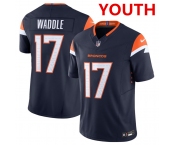 Youth Denver broncos #17 Jaylen Waddle navy 2026 f.u.s.e vapor untouchable limited stitched jersey