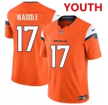 Youth Denver broncos #17 Jaylen Waddle orange 2026 f.u.s.e. vapor limited stitched football jersey