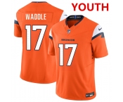 Youth Denver broncos #17 Jaylen Waddle orange 2026 f.u.s.e. vapor limited stitched football jersey