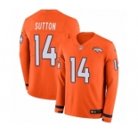 Youth Nike Denver Broncos #14 Courtland Sutton Limited Orange Therma Long Sleeve NFL Jersey