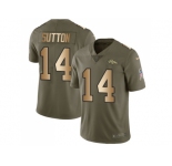 Youth Nike Denver Broncos #14 Courtland Sutton Olive Gold Stitched NFL Limited 2017 Salute to Service Jersey