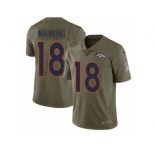 Youth Nike Denver Broncos #18 Peyton Manning Limited Olive 2017 Salute to Service NFL Jersey