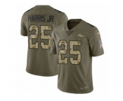 Youth Nike Denver Broncos #25 Chris Harris Jr Limited Olive Camo 2017 Salute to Service NFL Jersey