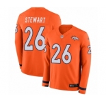 Youth Nike Denver Broncos #26 Darian Stewart Limited Orange Therma Long Sleeve NFL Jersey