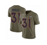 Youth Nike Denver Broncos #31 Justin Simmons Limited Olive 2017 Salute to Service NFL Jersey