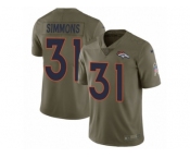 Youth Nike Denver Broncos #31 Justin Simmons Limited Olive 2017 Salute to Service NFL Jersey