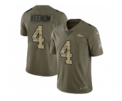 Youth Nike Denver Broncos #4 Case Keenum Olive Camo Stitched NFL Limited 2017 Salute to Service Jersey