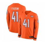 Youth Nike Denver Broncos #41 Isaac Yiadom Limited Orange Therma Long Sleeve NFL Jersey