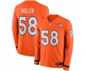 Youth Nike Denver Broncos #58 Von Miller Limited Orange Therma Long Sleeve NFL Jersey