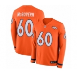 Youth Nike Denver Broncos #60 Connor McGovern Limited Orange Therma Long Sleeve NFL Jersey