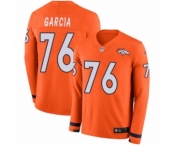 Youth Nike Denver Broncos #76 Max Garcia Limited Orange Therma Long Sleeve NFL Jersey