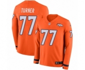 Youth Nike Denver Broncos #77 Billy Turner Limited Orange Therma Long Sleeve NFL Jersey