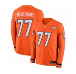 Youth Nike Denver Broncos #77 Karl Mecklenburg Limited Orange Therma Long Sleeve NFL Jersey