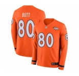 Youth Nike Denver Broncos #80 Jake Butt Limited Orange Therma Long Sleeve NFL Jersey
