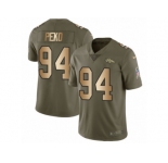Youth Nike Denver Broncos #94 Domata Peko Limited Olive Gold 2017 Salute to Service NFL Jersey