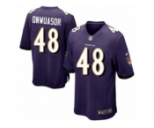 Men Nike Baltimore Ravens #48 Patrick Onwuasor Game Purple Team Color NFL Jersey
