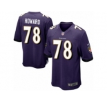 Men Nike Baltimore Ravens #78 Austin Howard Game Purple Team Color NFL Jersey