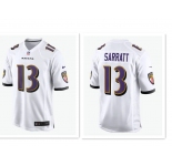 Men's Baltimore Ravens #13 Elijah Sarratt White Alternate Stitched NFL Nike Game Jersey