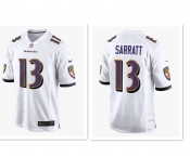 Men's Baltimore Ravens #13 Elijah Sarratt White Alternate Stitched NFL Nike Game Jersey